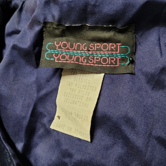 Vintage 80's Girls blue velvet dress sheer heart sleeves size 7 - Picture 7 of 10